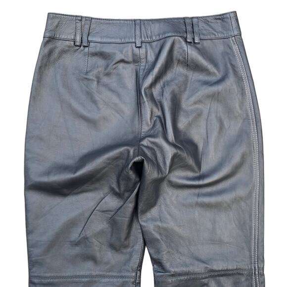 VTG Y2K Leather Pants Tommy Hilfiger Size 10 Black Straight Leg Vintage Piece - Picture 10 of 11